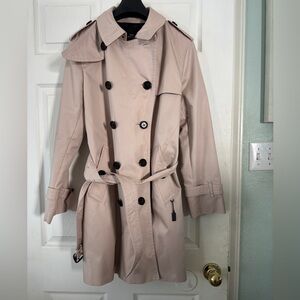 Coach Light Rose Double-Breasted Trench Coat Size Large